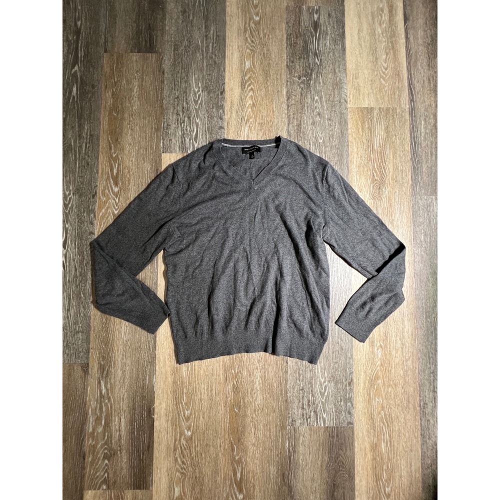 Banana Republic V-Neck‎ Sweater Mens S Grey Excellent Premium Luxe Yarn Pullover